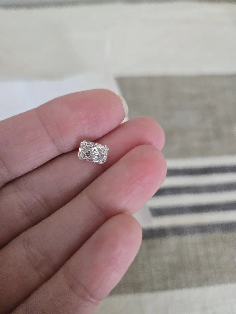 Certified Lab Grown Diamond,  Radiant Cut, 1.6 CT, F Color,  VS1 Clarity